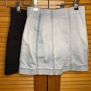 Two Jean Mini Skirts